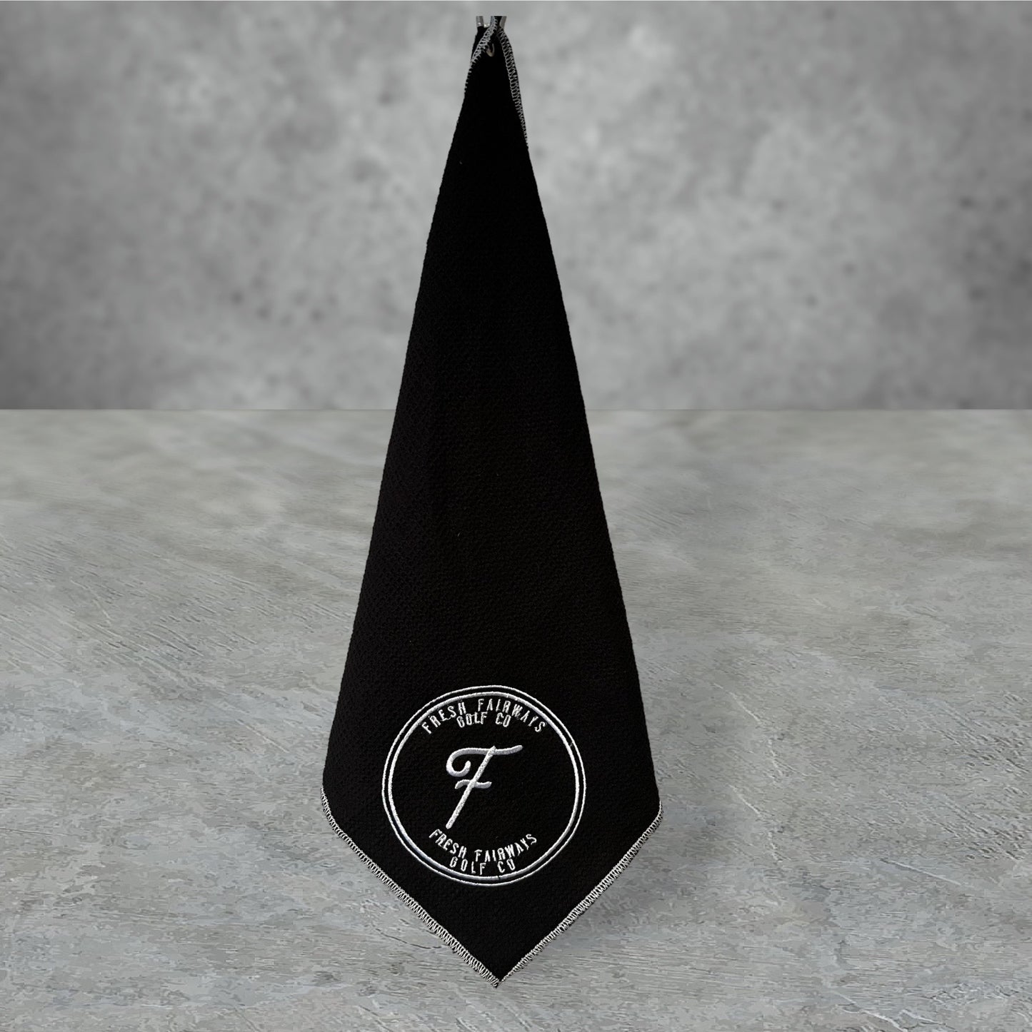 Black Fresh Fairways Golf Towel