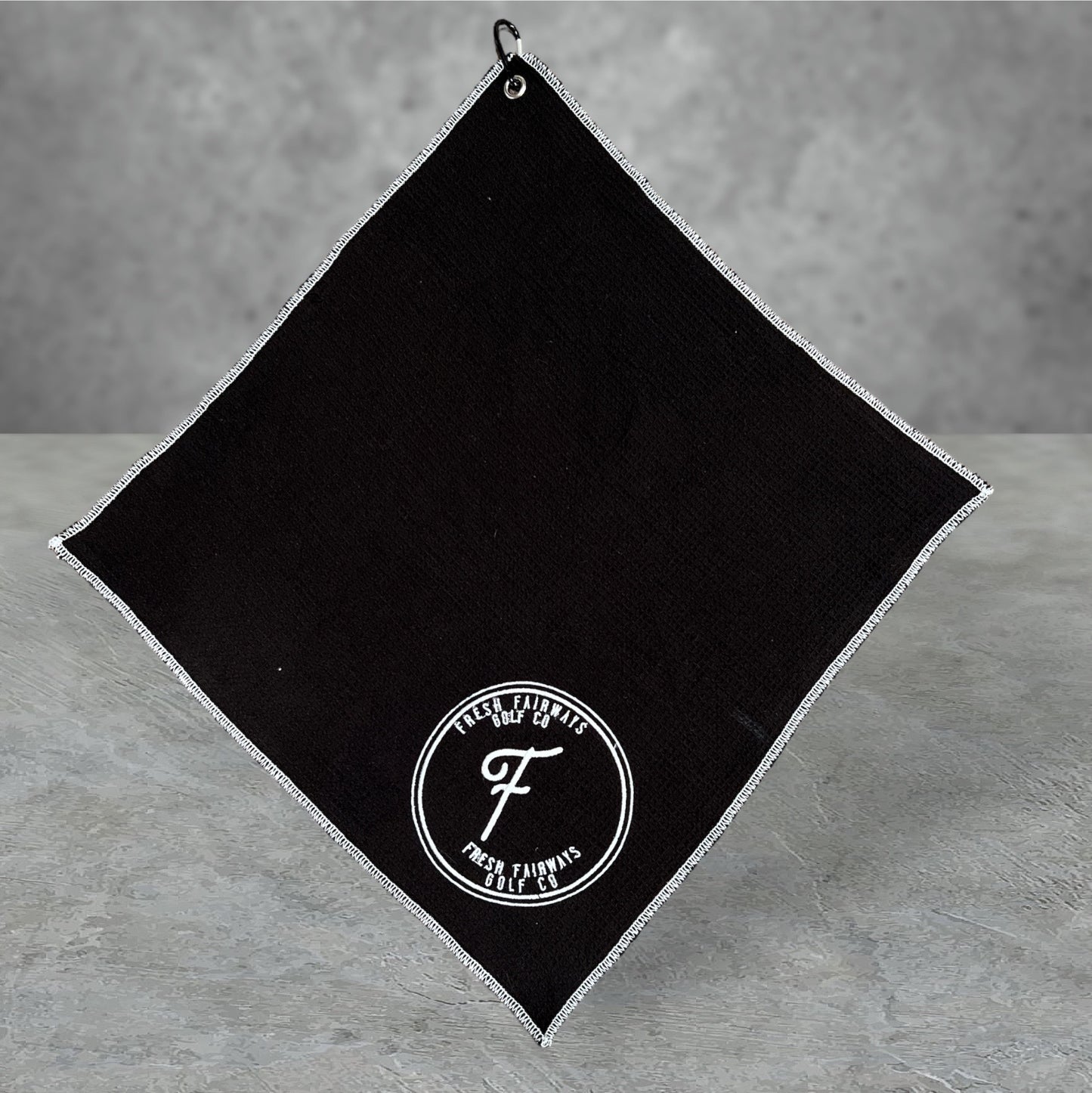 Black Fresh Fairways Golf Towel